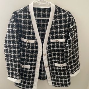 Tweed Oversized Cardigan - SHEIN